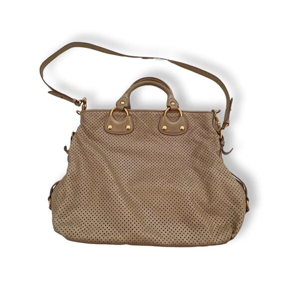 Miu Miu Perforated Leather Large Tote Bag / DAME - Picture 2 of 8